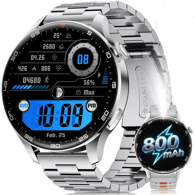 Main image of Smart Watch for Men(Answer/Make Calls), 1,7'' HD Large Screen Men's Smartwatch with 800mAh Batterry/Flashlight/Heart Rate/Sleep Monitor/100+ Sport Modes, IP68 Waterproof Fitness Watch Black