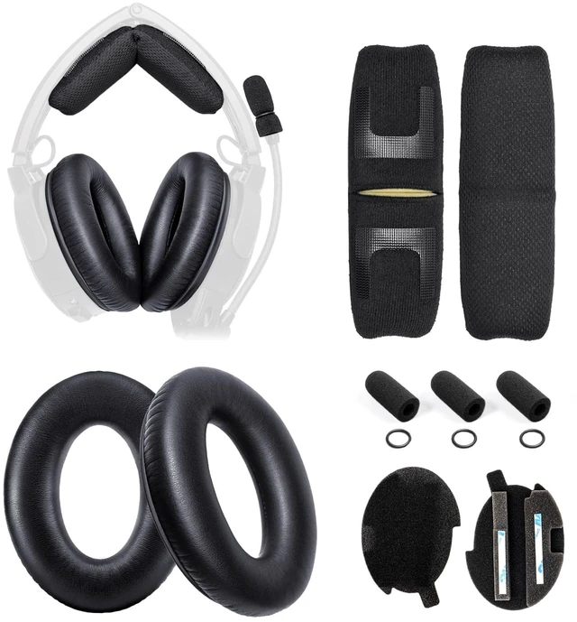 Main image of Ear Pads Upgrade Headband Cushion for Bose A20 Aviation Headset Complete refresh kit: earpads with memory foam, headband, 3 mic covers, inner foam inserts