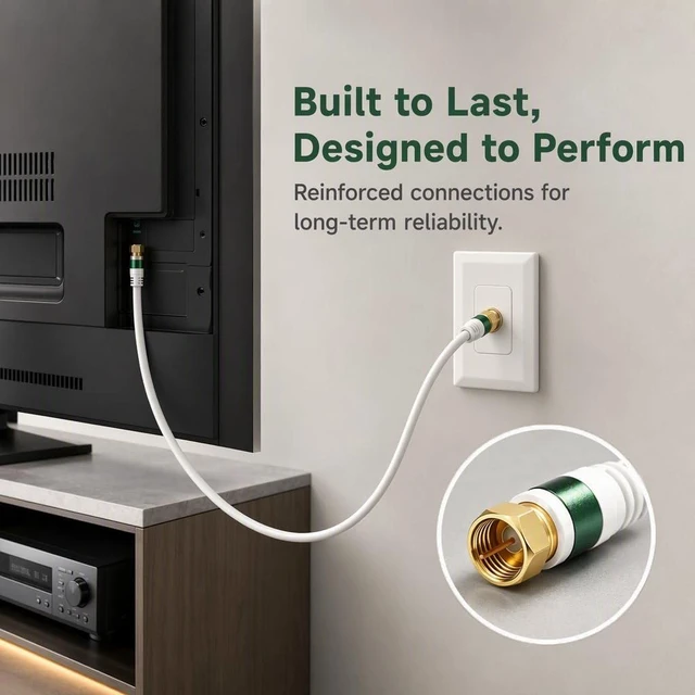 Alt view image 7 of 7 - 80 FT Coaxial Cable for InternetFlexible RG6 Coaxial Cable for TV Coax Cable for Internet Double-Shielded Coax Flexible Coaxial Cable