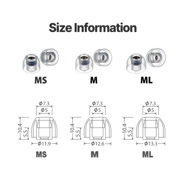 Alt view image 7 of 7 - Mithryl IEM Ear Tips, Stainless Steel Core Earbud Replacement Tips Compatible with HiFi IEMs, Spacious Sound Stage, Deep Bass, Clear Highs, Not for TWS