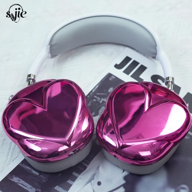 Alt view image 2 of 5 - Airpod Max Ear Cover, 3D Electroplating Design Cute Pink Heart, Personality Fashion Airpod Max Case Accessories Protective for Apple AirPods Max