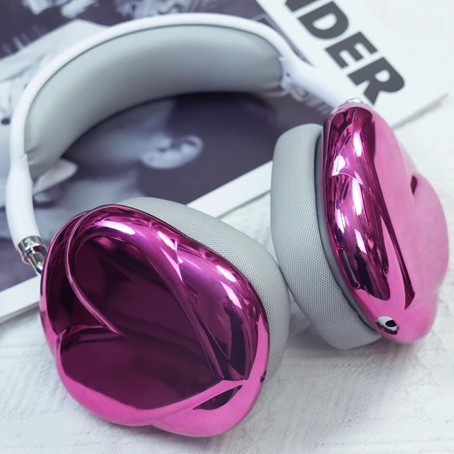 Alt view image 5 of 5 - Airpod Max Ear Cover, 3D Electroplating Design Cute Pink Heart, Personality Fashion Airpod Max Case Accessories Protective for Apple AirPods Max