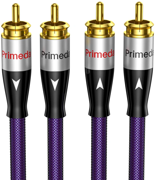 Main image of Audiophiles Subwoofer RCA Cable 2 RCA to 2 RCA Multiple Shield with Siliver-Plated OFC Ultra-high Purity Copper Digital Coaxial Cable for HiFi Systems (2.5 FT)
