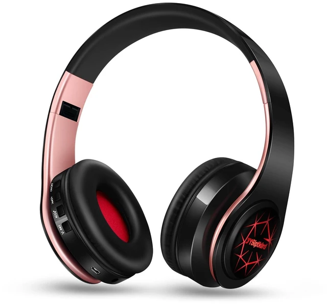 Main image of Bluetooth Headphones, Chat- Comfortable Over Ear Stereo Headphones,7 Breathing Led Lights up, Wireless Headset for Adult Teen Kid for Phone/Samsung/Pad/PC/Android/Laptop/TV (Rosegold)