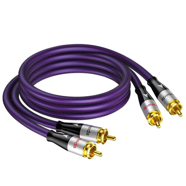 Alt view image 2 of 6 - Audiophiles Subwoofer RCA Cable 2 RCA to 2 RCA Multiple Shield with Siliver-Plated OFC Ultra-high Purity Copper Digital Coaxial Cable for HiFi Systems (2.5 FT)