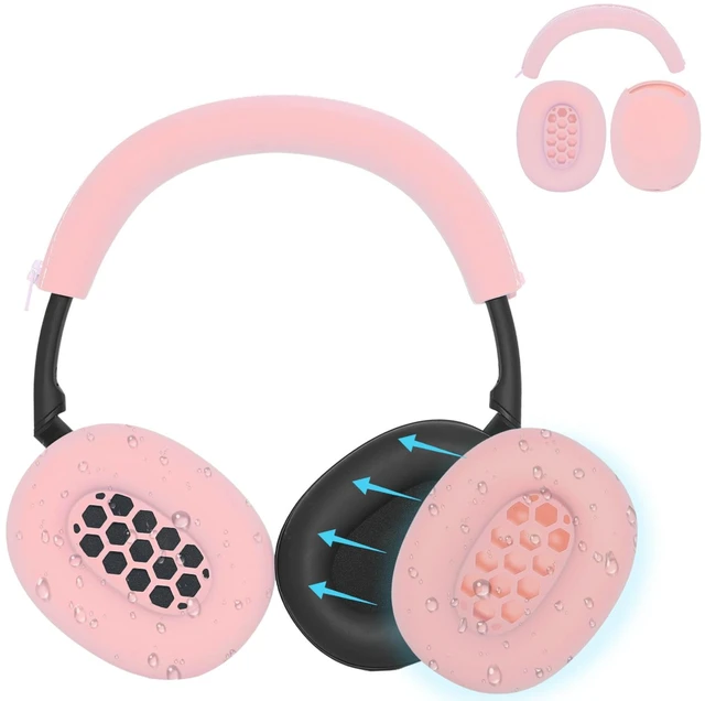Main image of XM6 Sweat Covers Accessories for Sony WH-1000XM6 - Pink Soft Silicone Case, 2-in-1 Headphone Cover with Earpad Covers & Headband Cover, Sweatproof & Easy to Clean & Secure Fit