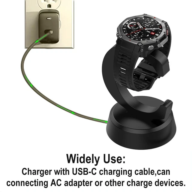 Alt view image 3 of 7 - Charging Dock for Amazfit T-Rex 3/Helio Strap/Balance Smartwatches Charger for Amazfit T-Rex 3/T-Rex 3 Pro/Helio Strap/Balance/Balance 2/Active Max/T-Rex Ultra 2/Active 3 Premium/Cheetah 2 Pro