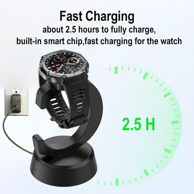 Alt view image 7 of 7 - Charging Dock for Amazfit T-Rex 3/Helio Strap/Balance Smartwatches Charger for Amazfit T-Rex 3/T-Rex 3 Pro/Helio Strap/Balance/Balance 2/Active Max/T-Rex Ultra 2/Active 3 Premium/Cheetah 2 Pro