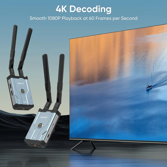 Alt view image 6 of 7 - Wireless HDMI Transmitter and Receiver,500m(1640ft) Wireless HDMI Extender with Loop Out, 5.8GHz 1080P for Streaming from DSLR,Laptop,Netflix,YouTube to TV/Projector, Up to 6 RXs (DT263W-C RX ONLY)