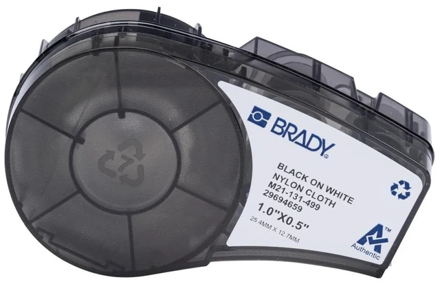 Main image of Authentic (M21-131-499) Pre-sized High-Adhesion Nylon Labels for Equipment, General ID, Lab, Wire/Cable, Black on White material-Designed for M210, M210-LAB, and M211 Label Printers, 0.5"H x 1"W