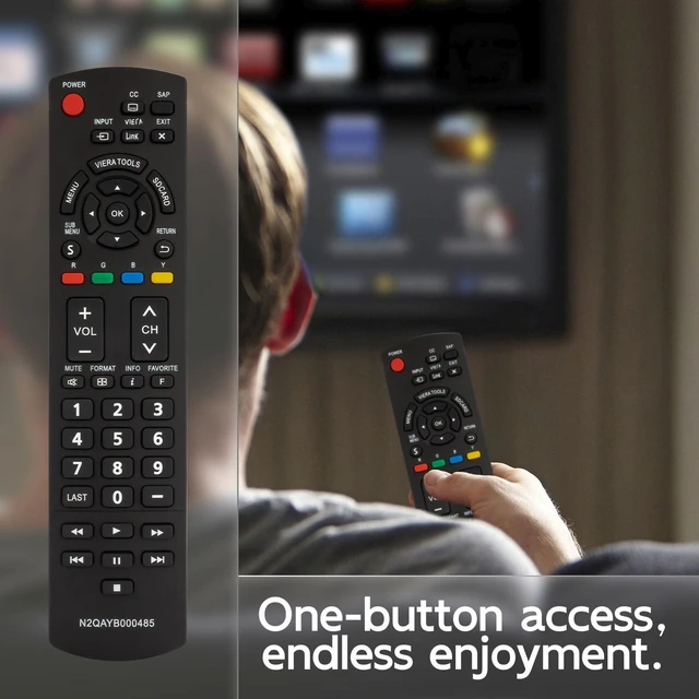 Alt view image 6 of 7 - N2QAYB000485 Remote Control for Panasonic Tv Remote Replacement, Replace Panasonic Tv Remote Compatible with LCD LED Plasma Viera TVs TC-42LD24 TC-42LS24 TC-42PS14 TC-54PS14 TH-32LRU5 TH-42LRU50