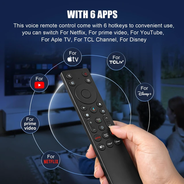 Alt view image 3 of 7 - (No Backlight) RC923A FMB1 Voice Remote Control Replacement for TCL Google TV Remote Control,Compatible with TCL QD-Mini LED 4K UHD 50/55/65/75/85 QM5K,QM6K,QM7K,G0401-000267 Google Smart TV Series