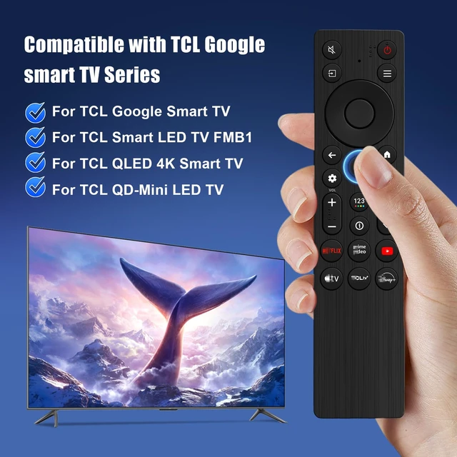 Alt view image 5 of 7 - (No Backlight) RC923A FMB1 Voice Remote Control Replacement for TCL Google TV Remote Control,Compatible with TCL QD-Mini LED 4K UHD 50/55/65/75/85 QM5K,QM6K,QM7K,G0401-000267 Google Smart TV Series