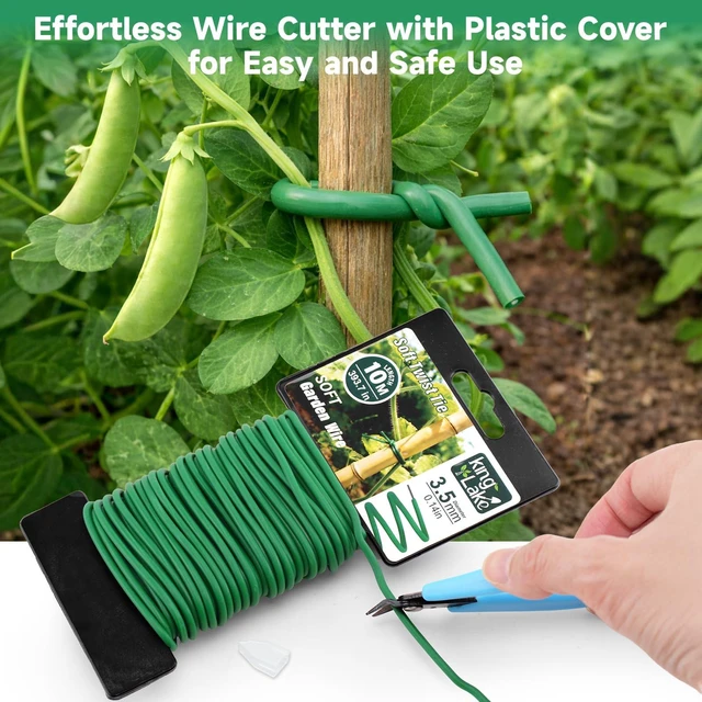 Alt view image 3 of 7 - Green Garden Wire with Pliers - 66 Feet 3.5mm Garden Ties Soft Plant Twist Ties Plant Wire for Climbing Plants Tomatoes Support Vines Vegetables Flowers Indoor & Outdoor Gardening Training