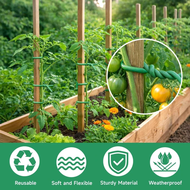 Alt view image 4 of 7 - Green Garden Wire with Pliers - 66 Feet 3.5mm Garden Ties Soft Plant Twist Ties Plant Wire for Climbing Plants Tomatoes Support Vines Vegetables Flowers Indoor & Outdoor Gardening Training