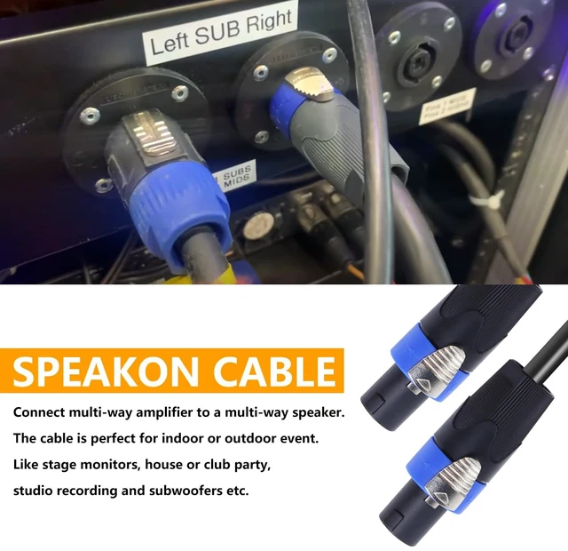 Alt view image 7 of 7 - 25 Feet Pack of 1 Speakon Cable - True 4 Conductor Speakon to Speakon Cables - Pro 4 Pole PA DJ Studio, Stage, Gig, Gala Audio Patch Wire (4 Conductors, 25 Ft)