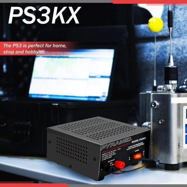 Alt view image 5 of 6 - Universal Compact Bench Power Supply - 2.5 Amp Linear Regulated Home Lab Benchtop AC-to-DC 12V Converter w/ 13.8 Volt DC 115V AC 50 Watt Power Input, Screw Type Terminals, Cooling Fan PS3KX