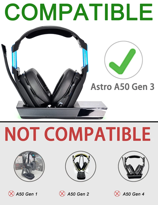 Alt view image 2 of 6 - A50 Gen 3 Mod Kit - Replacement Earpads and Headband Compatible with Astro A50 Gen 3 Headset,Ear Cushions, Upgrade High-Density Noise Cancelling Foam, Added Thickness (Black Protein)