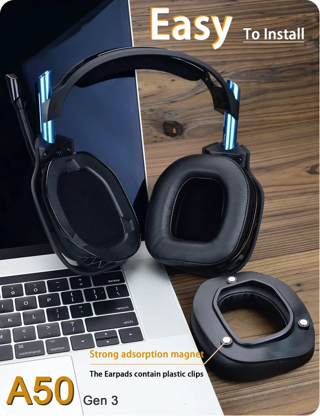 Alt view image 5 of 6 - A50 Gen 3 Mod Kit - Replacement Earpads and Headband Compatible with Astro A50 Gen 3 Headset,Ear Cushions, Upgrade High-Density Noise Cancelling Foam, Added Thickness (Black Protein)