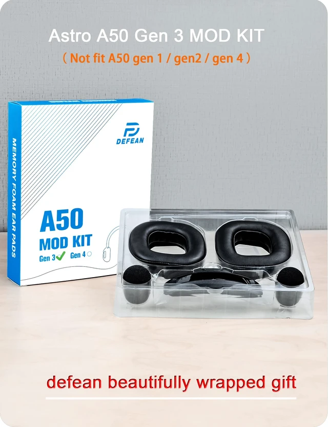 Alt view image 6 of 6 - A50 Gen 3 Mod Kit - Replacement Earpads and Headband Compatible with Astro A50 Gen 3 Headset,Ear Cushions, Upgrade High-Density Noise Cancelling Foam, Added Thickness (Black Protein)