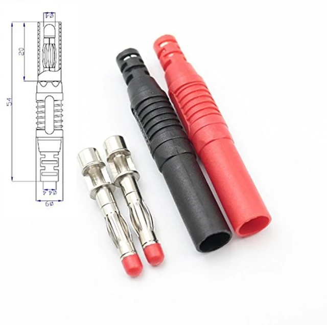 Alt view image 4 of 6 - 10Pcs Insulated Safety Straight Seal Protection Shrouded 4mm Banana Plugs Solder DIY Banana Plug Connectors for Multimeter Test Leads Ends Probes Adapters