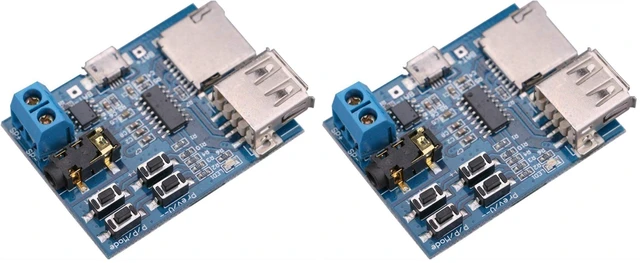Main image of TF Card U Disk Play MP3 Decoder Player Module with Audio Amplifier Audio Decoding Player Module Micro USB 5V Power Supply (Pack of 2)