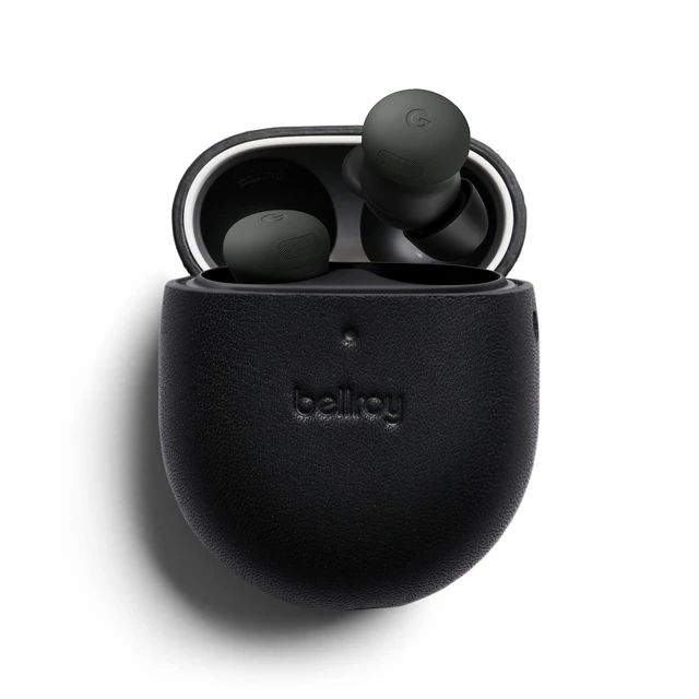 Alt view image 7 of 7 - Pixel Buds Jacket, Compatible with Google Pixel Buds Pro 2 - Black Leather case compatible with Google Pixel Buds Pro 2, made to protect them on the go
