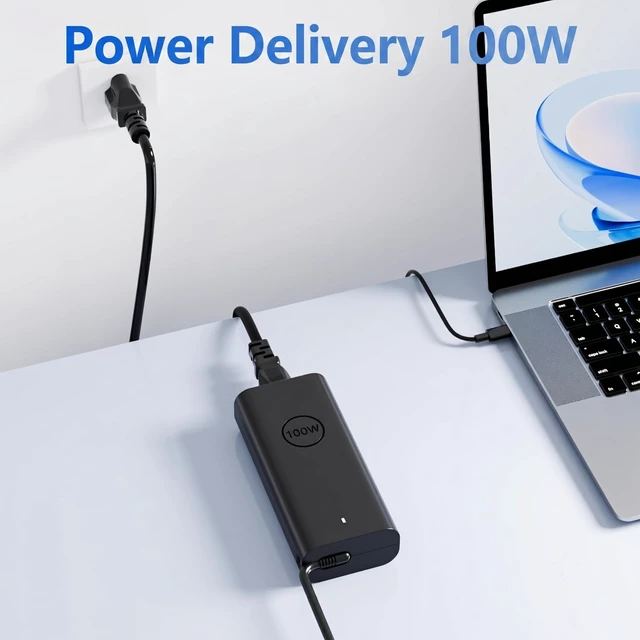 Alt view image 5 of 7 - 100W 65W USB C Laptop Charger for 2026 Dell XPS 16 14 DA16260 DA14260 For Dell Pro 3 5 7/7 2-in-1 Series 16" 14" 13", Pro Max 14 MC14250 16 MC16250, Pro 16 14 13 Plus, 10FT Type C Power Cord