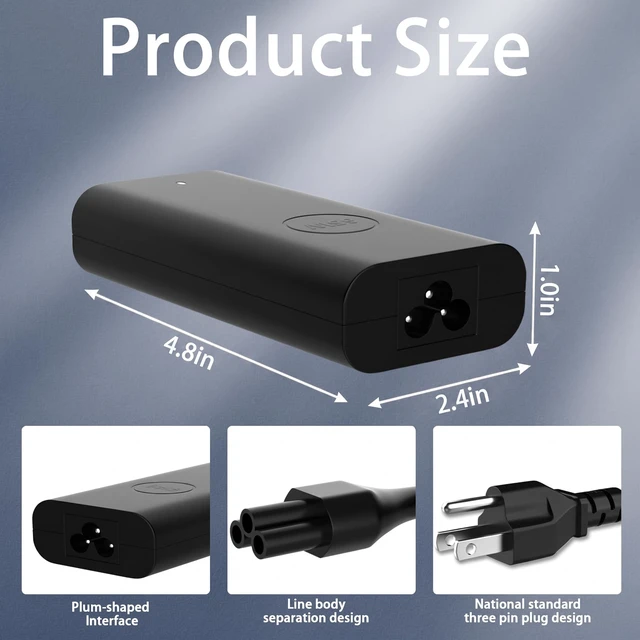 Alt view image 6 of 7 - 100W 65W USB C Laptop Charger for 2026 Dell XPS 16 14 DA16260 DA14260 For Dell Pro 3 5 7/7 2-in-1 Series 16" 14" 13", Pro Max 14 MC14250 16 MC16250, Pro 16 14 13 Plus, 10FT Type C Power Cord