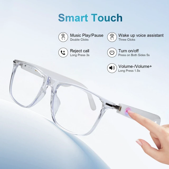 Alt view image 5 of 7 - Bluetooth Smart Glasses for Women with Open-Ear Speakers, Pink Frame Color-changing lenses provide visual comfort with a stylish frame design for shopping, office use, travel and daily lifestyle