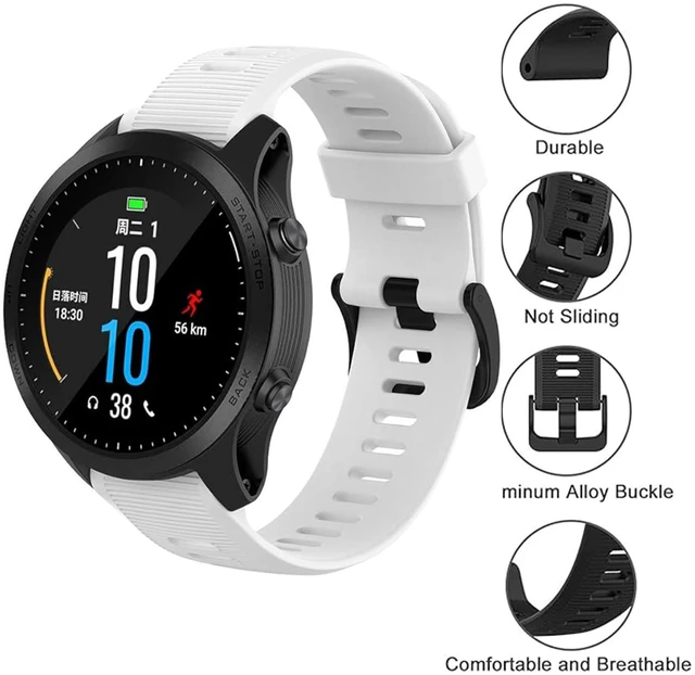 Alt view image 5 of 5 - Waterproof Band Compatible with Forerunner 945/935 Watch Band Soft Silicone Breathable Sports Adjustable Replacement Wristbands for Women Men, White