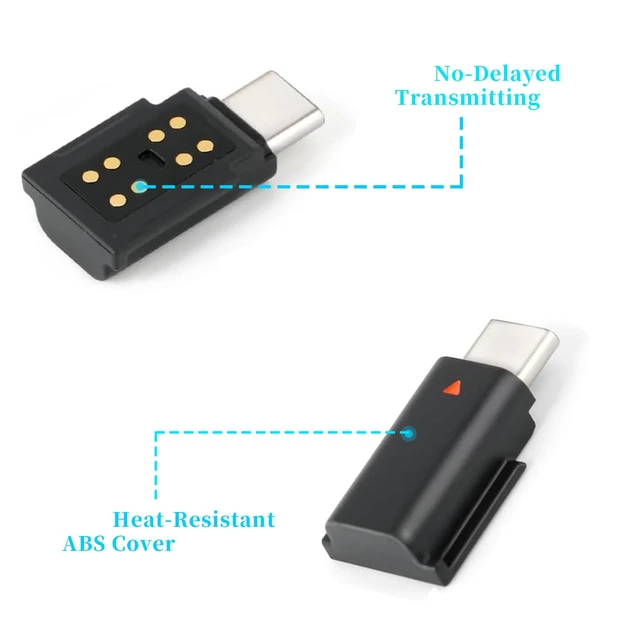 Alt view image 4 of 5 - Replacement for DJI Mic 2 Type-C Adapter, Wireless Microphone Receiver for Phone/PC/Tablet, 3.5mm Audio Recording Adapter