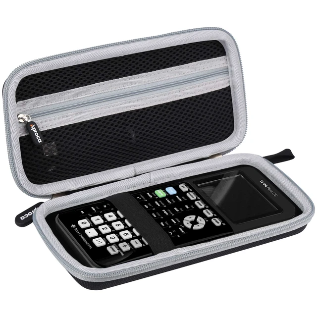 Alt view image 2 of 7 - Calculator Case Compatible with Texas Instruments TI-84 Plus CE/TI-84 Plus/TI-83 Plus/TI-89 Titanium/TI-85 / TI-86 Color Graphing Calculator - Black with Grey Zipper (Case Only)