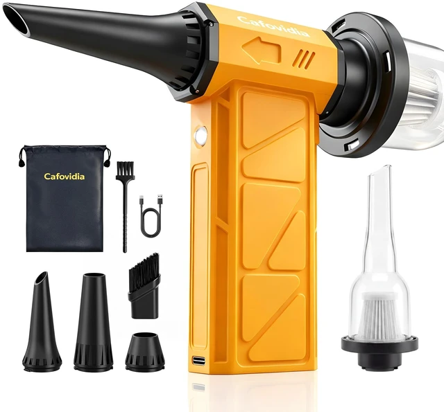 Main image of Compressed Air Duster & Vacuum, 2-in-1 Electric Air Duster 130000RPM, 4-Speed Adjustable, Rechargeable Cordless Air Blower with LCD Display for PC, Keyboard, Car, Home & Outdoor