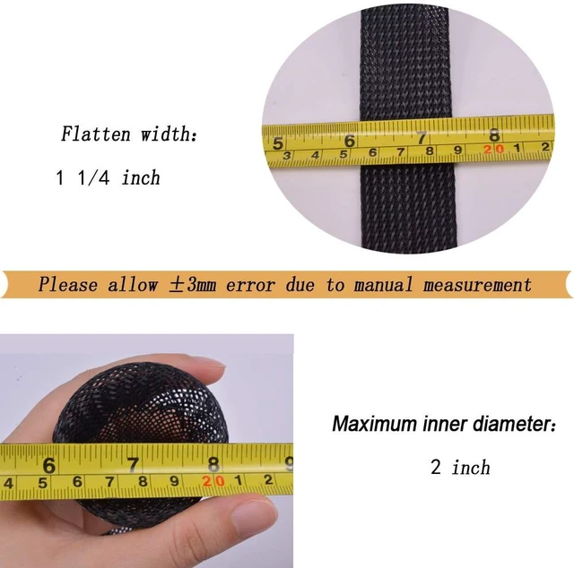 Alt view image 2 of 4 - PET Expandable Braided Cable Sleeve Black 1-1/2 Inchx100 FT 1.37" Expandable PET braided sleeve protects cables from wear. Flexible design for electronics, automotive & home cable management