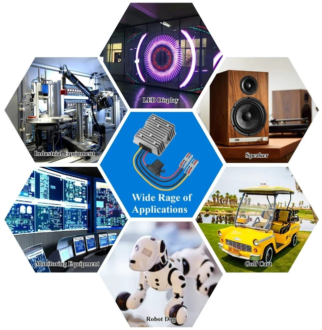 Alt view image 7 of 7 - 120W DC-DC Power Converter 20V-72V to 12V 10A, Waterproof Voltage Regulator for Car/Truck/Boats, Power Supply for CCTV, Audio System, Overload & Short Circuit Protection (IP67,)