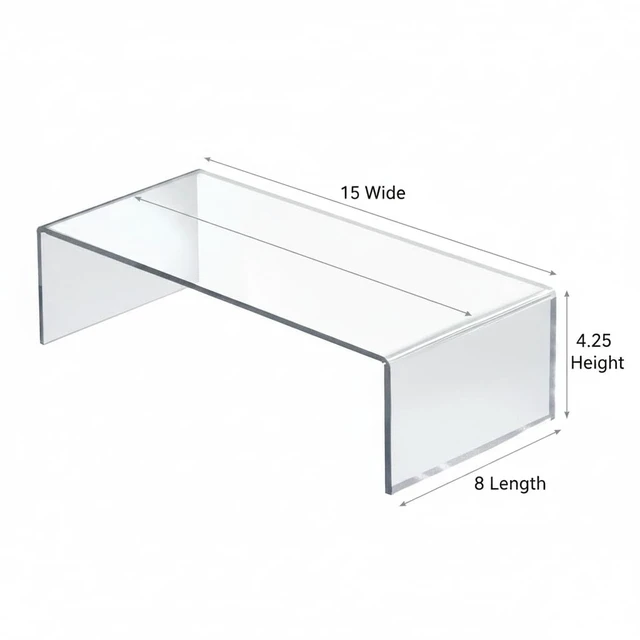Alt view image 4 of 5 - 515338-2PK Acrylic Laptop Stand, Computer Riser for Desk, Monitor Stand, Closet Organizer for Clothes & Shoes, Cabinet Display for Accessories and Décor 15"x7.75 x 4.5 (2-Pack)