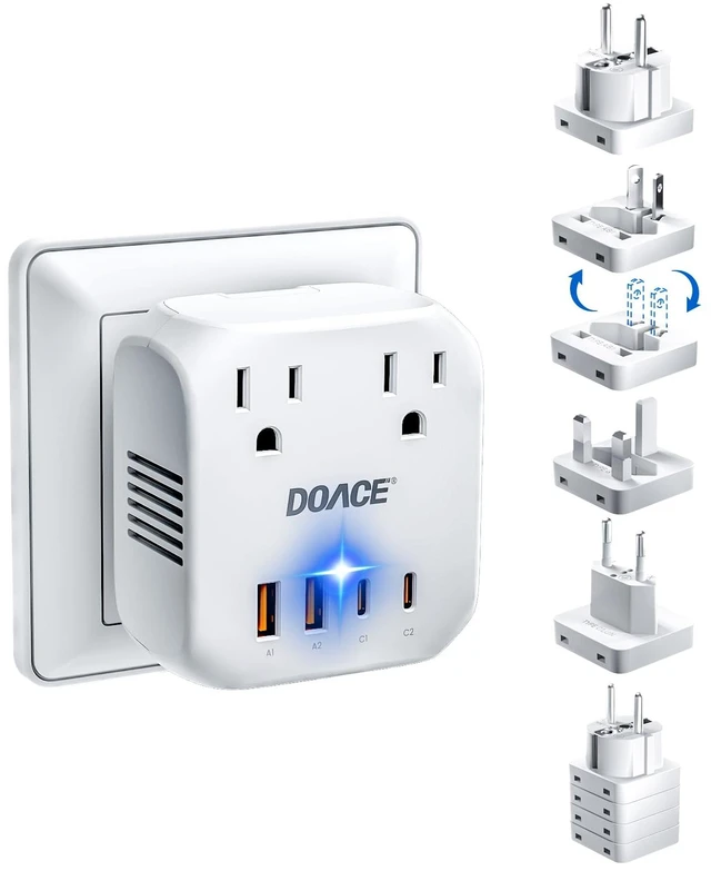 Main image of Upgraded 2000W 220V to 110V Voltage Converter US to Europe for Hair Dryers 6 in 1 Converter for European Travel with 2 PD/QC, Power Converter Adapter Combo with UK/AU/US/European Travel Plug Adapter