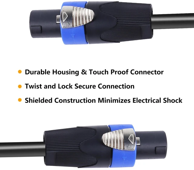 Alt view image 3 of 7 - 25 Feet Pack of 1 Speakon Cable - True 4 Conductor Speakon to Speakon Cables - Pro 4 Pole PA DJ Studio, Stage, Gig, Gala Audio Patch Wire (4 Conductors, 25 Ft)