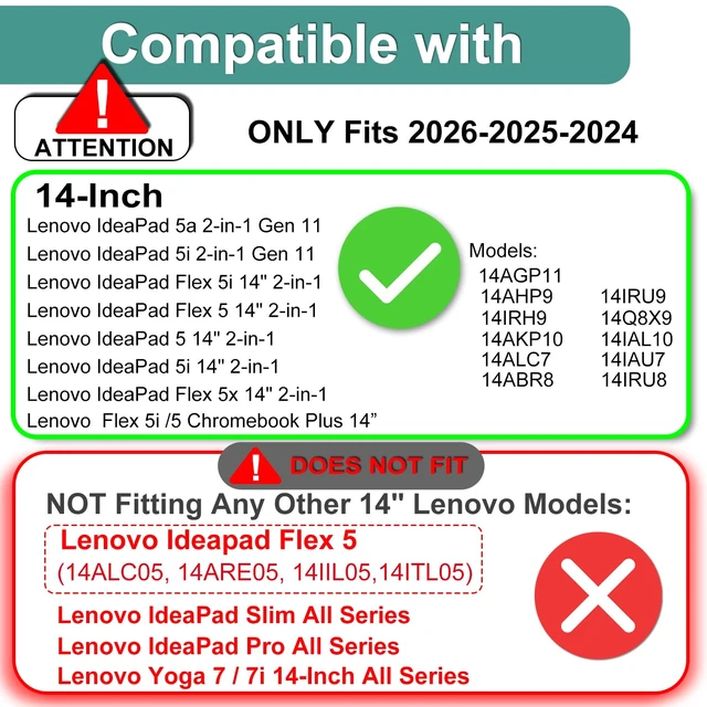 Alt view image 2 of 7 - 2 Pack Tempered Glass Screen Protector for Lenovo IdeaPad 5a / 5i / 5X / 5 14" 2-in-1Ideapad Flex 5/5i 14" 2-in-1Chromebook Plus 2-in-1 14" Touchscreen Laptop, 9H Anti-Scratch, Bubble Free