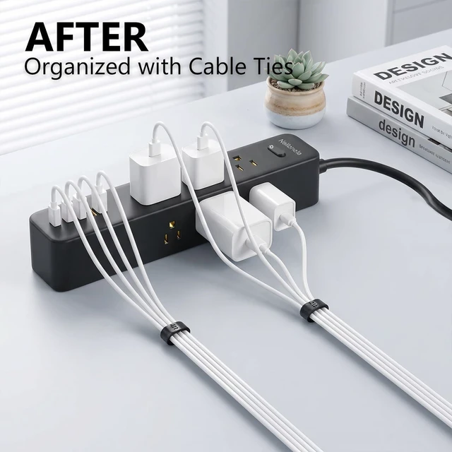 Alt view image 5 of 7 - Surge Protector Power Strip with 9 Outlets and 5 USB Ports (2 USB C), Extension Cord with Multiple Outlets, Flat Plug Power Strip 10 Ft Long for Home Office Desktop