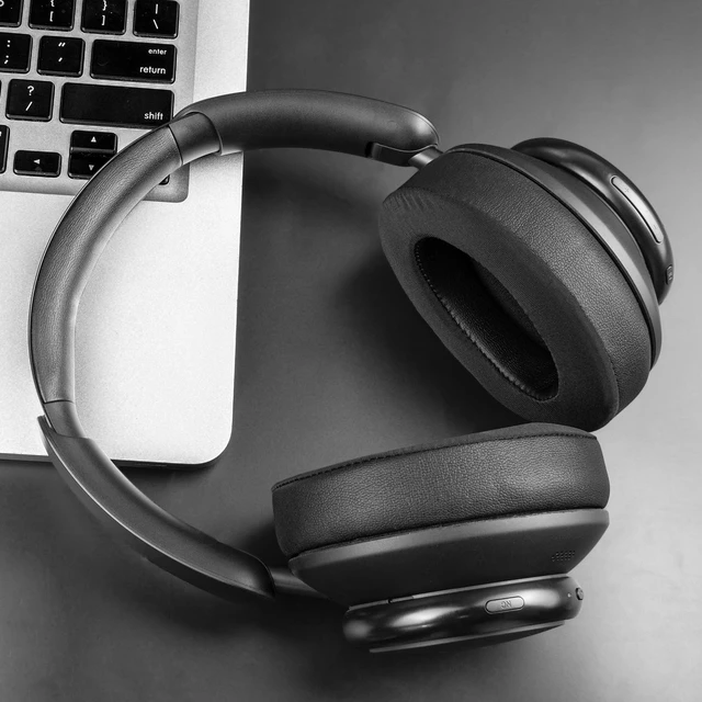 Alt view image 7 of 7 - Cooling Earpads for Anker Q45 - Black for Soundcore Space Q45 Headphones