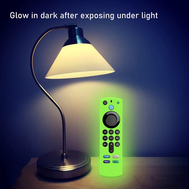 Alt view image 2 of 5 - 3-Pack Remote Case for TV 3rd Gen 2021 Glow in The Dark, Voice Remote Protective Silicone Cover Glow in Dark with Lanyard (Fluorescent Green/Pink/Blue)