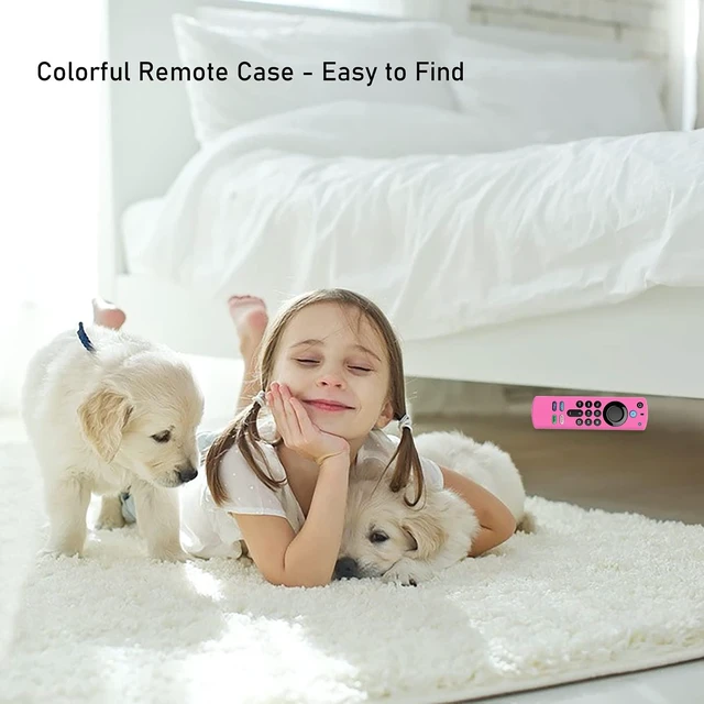 Alt view image 4 of 5 - 3-Pack Remote Case for TV 3rd Gen 2021 Glow in The Dark, Voice Remote Protective Silicone Cover Glow in Dark with Lanyard (Fluorescent Green/Pink/Blue)