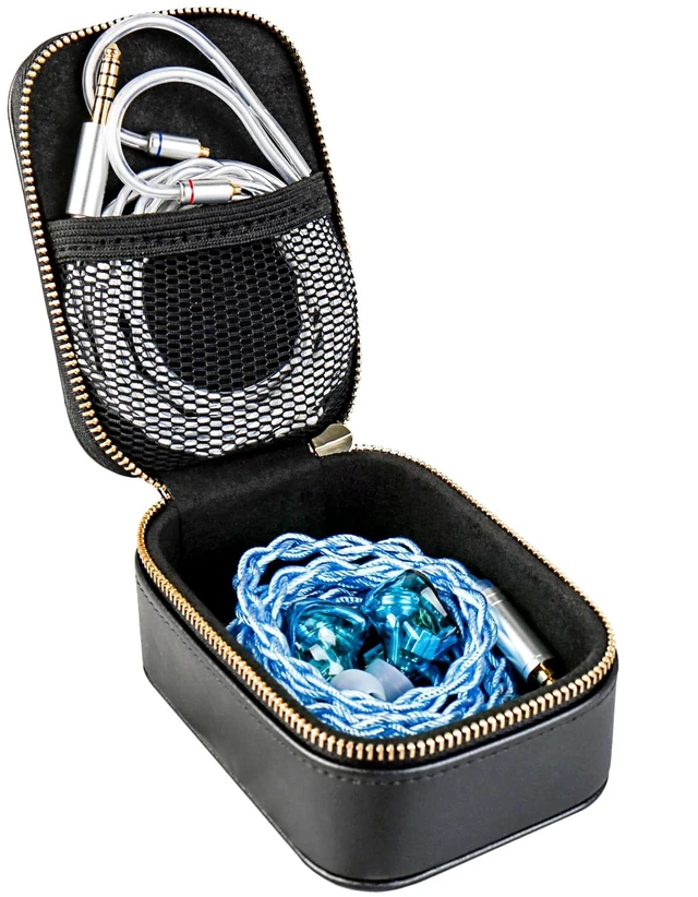 Main image of TRI Xuanwu PU Large Zippered Earphone Storage Bag IEM Case with Mesh Pocket,Water-Resistant Portable Box for IEMs, Audio Accessories, Eartips and Cables