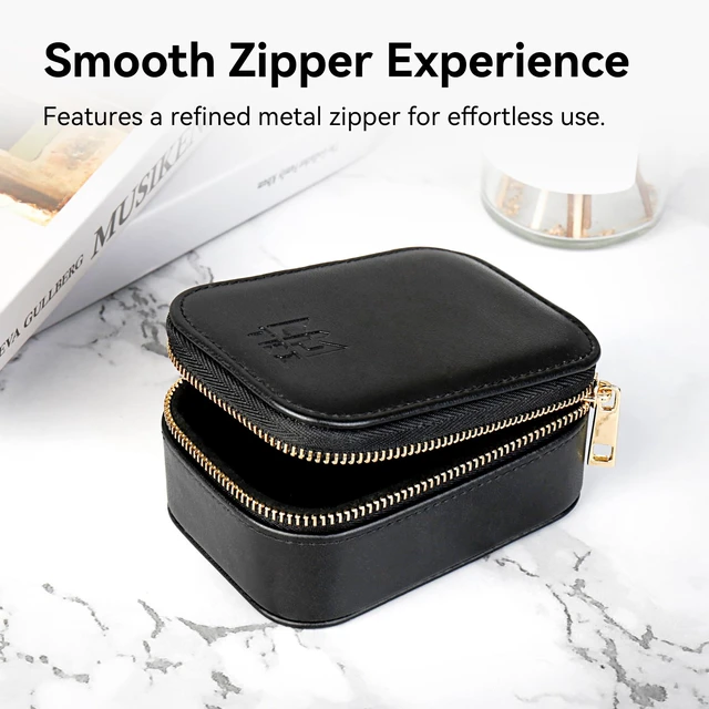 Alt view image 7 of 7 - TRI Xuanwu PU Large Zippered Earphone Storage Bag IEM Case with Mesh Pocket,Water-Resistant Portable Box for IEMs, Audio Accessories, Eartips and Cables