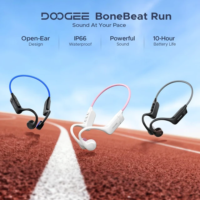 Alt view image 2 of 7 - Bone Conduction Headphones Open Ear Wireless Running Headphones, Blue 10H Playtime Fast Charge, Lightweight for Workout, IP66 Sports Headphones, Bluetooth 5.4, Fit for Running/Cycling/Hiking