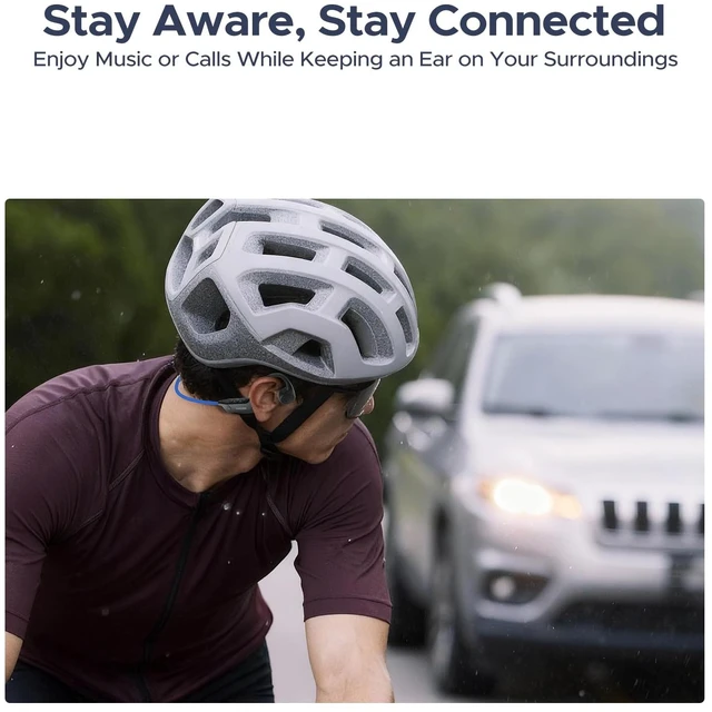 Alt view image 4 of 7 - Bone Conduction Headphones Open Ear Wireless Running Headphones, Blue 10H Playtime Fast Charge, Lightweight for Workout, IP66 Sports Headphones, Bluetooth 5.4, Fit for Running/Cycling/Hiking