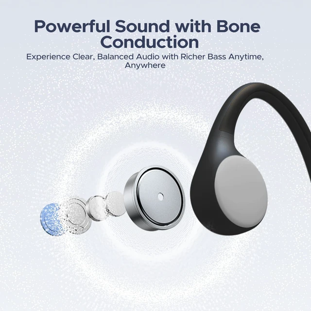 Alt view image 6 of 7 - Bone Conduction Headphones Open Ear Wireless Running Headphones, Blue 10H Playtime Fast Charge, Lightweight for Workout, IP66 Sports Headphones, Bluetooth 5.4, Fit for Running/Cycling/Hiking