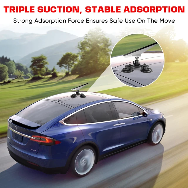 Alt view image 5 of 7 - StarlinkMini Roof Triangular Suction Cup Mount with1/4inch nut Base Adapter Starlink Mini 360 ° Horizontal Adjustment, Suitable for Smooth Surface Installation Such as roof/sunroof/RV/Windows